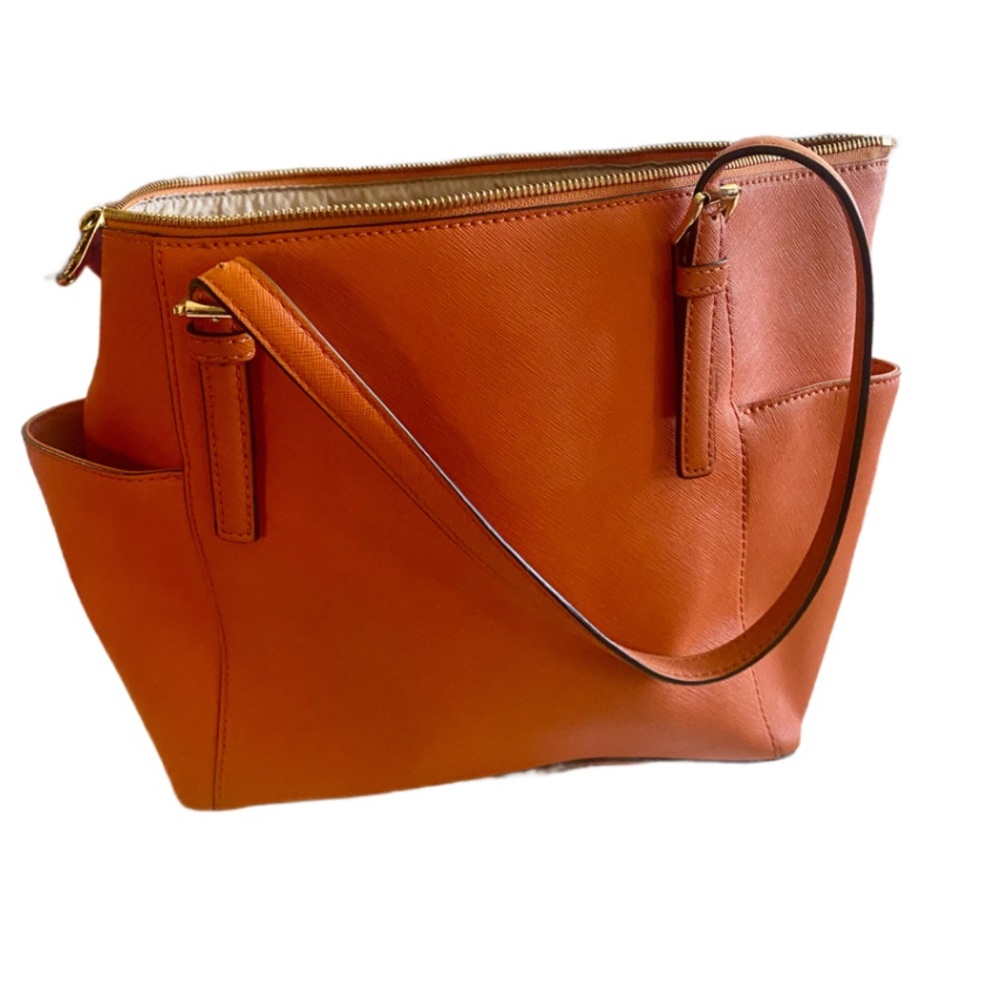 Michael Kors Jet-Set Top Zip Saffianio Leather Tote - Picture 5 of 11